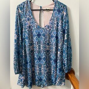Show Me Your MuMu blue/Lavender Tunic mini dress